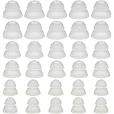 30 Pcs Replacement Silicone Domes for Devices, Open and Closed Ear Tips in Multiple Sizes (Small, Medium, Large), Compatible with Resound and Standard Accessories, White