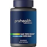 ProHealth NAD Triple Boost™ with NMN 500mg and NMNH 100 mg Plus Apigenin and Trans-Resveratrol. Promotes Longevity, Heart and Brain Health, Activates Sirtuins for Cellular Repair (30 Servings)
