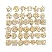 Your Perfect Gifts 40 pcs Gold Rhinestone Brooches Set Crystal Wedding Invitation Brooch Bouquet Wholesale Lot AMBR664