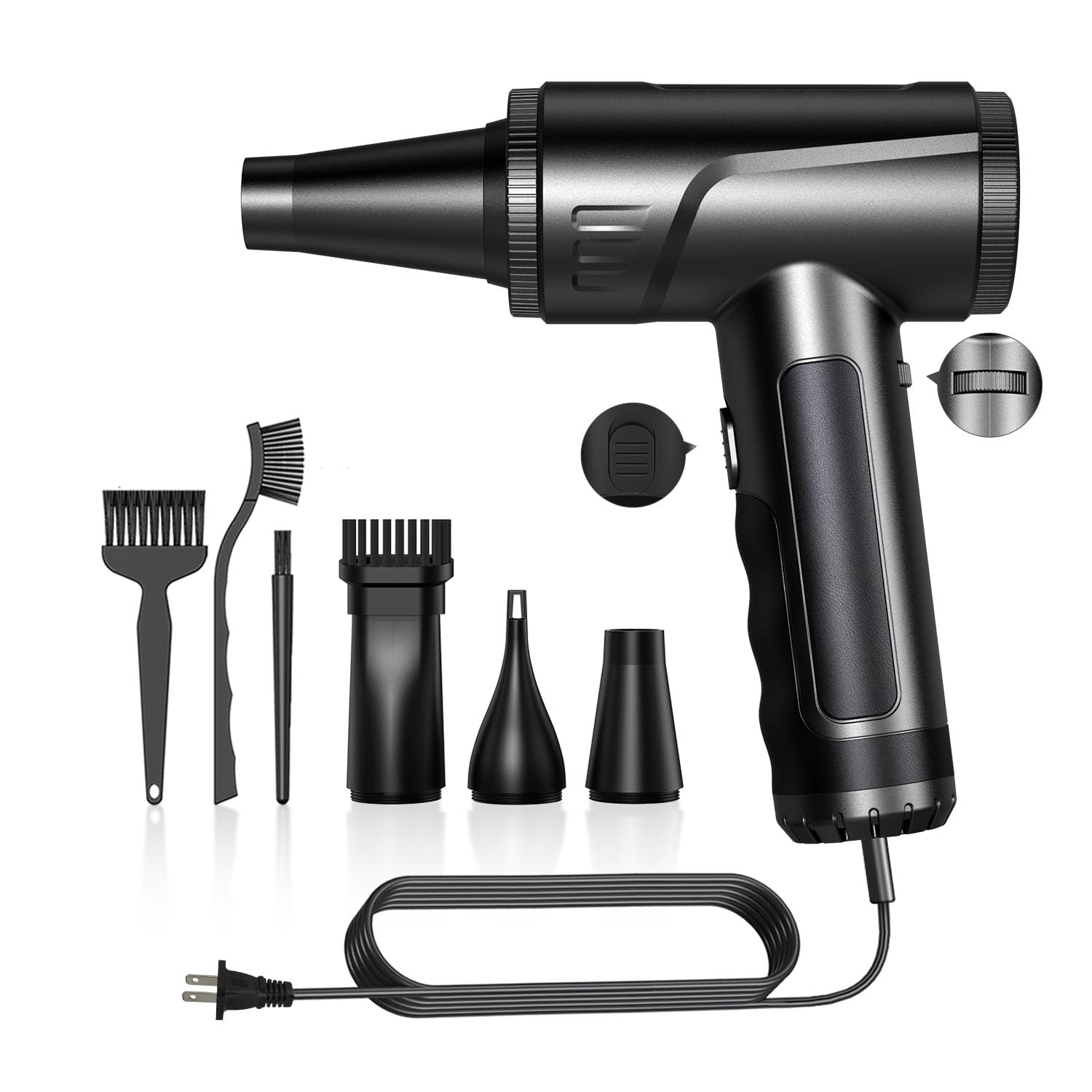 Photo 1 of Air Duster - Electric Air Blower -High Power Cleaning for Computer &Laptop Keyboard Cleaning Dust, Infinite Speed Adjustment Wind for Hairs, Cars, BBQ, Crumbs