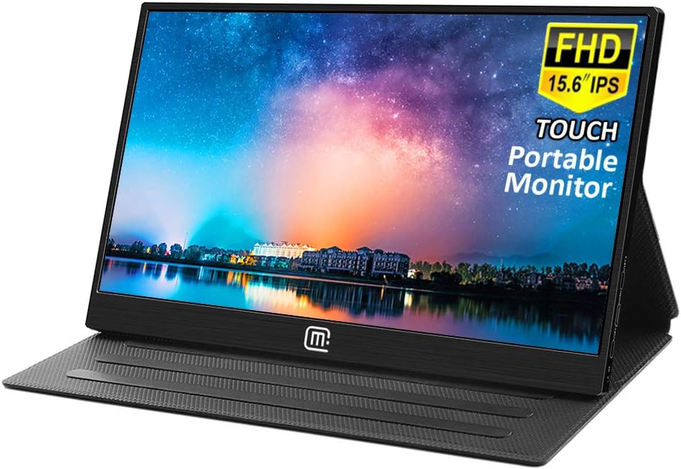 Portable Touchscreen Monitor๏ผ Eleduino 15.6 Inch Computer Display 1920ร1080 Full HD IPS Screen USB C Gaming Monitor with Type-C Mini HDMI for Laptop PC MAC Phone Xbox PS4
