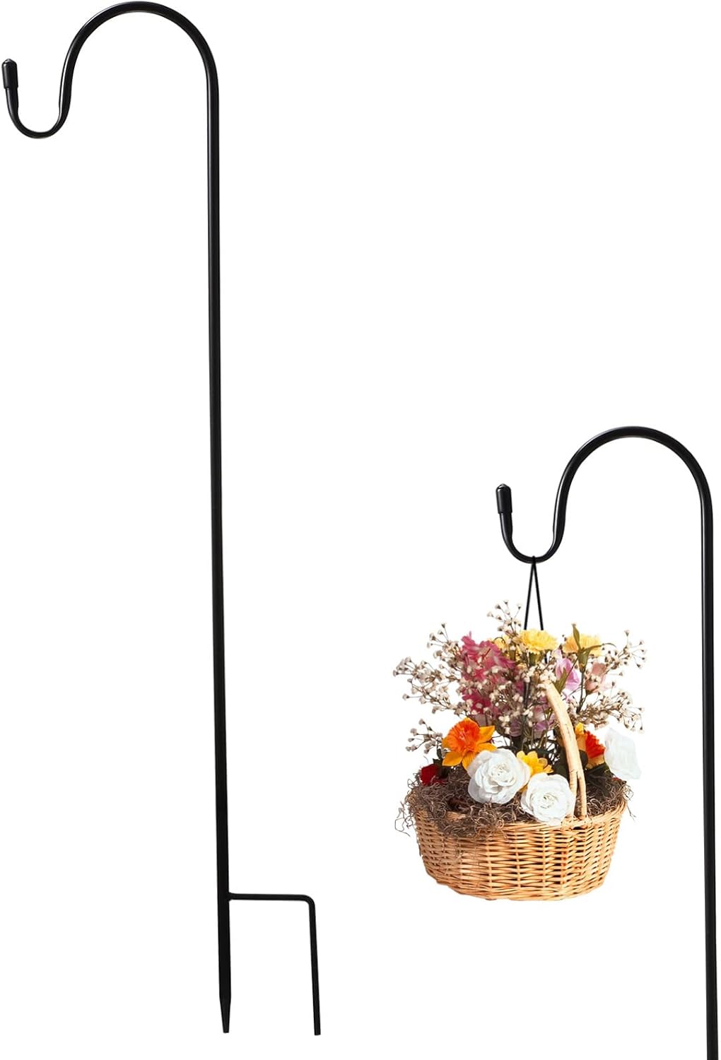 Outdoor Shepherd's Hooks - Didiseaon 2Pcs Metal Shepherds Hook 40 Inch Garden Shepherds Hooks for Hanging Solar Lights, Bird Feeders, Christmas Lights, Lanterns, Garden Stakes and Wedding Décor