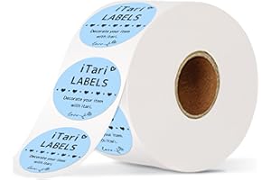 Itari 2 Inch Round Thermal Printer Sticker Labels - QR Code Labels for Storage, Circle Label Stickers Thermal Paper, Compatible with Etsy, Shopify, Ebay, Amazon, FedEx, 750 PCS/Roll, Blue