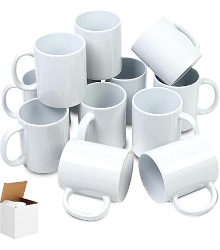 Amazon.com: ARTONUSA Set of 24 11oz Sublimation Blank Mugs Two Tone With  Black Inside Handle, With Brown Mail Order Box : Tools & Home Improvement