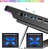 LIANGSTAR Laptop Cooling Pad 6 Fans 10 RGB Modes 7 Height Adjustable 11.3-17 in view 4