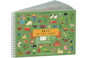 Cupkin Farm Animal Sticker Book Activity for Kids, Toddler Airplane Travel Essentials, 500+ Horse Stickers for Kids + 12 Scenes + 12 Coloring Book Pages, Cow Lover Kids Gift, Kids Crafts for Ages 2-8