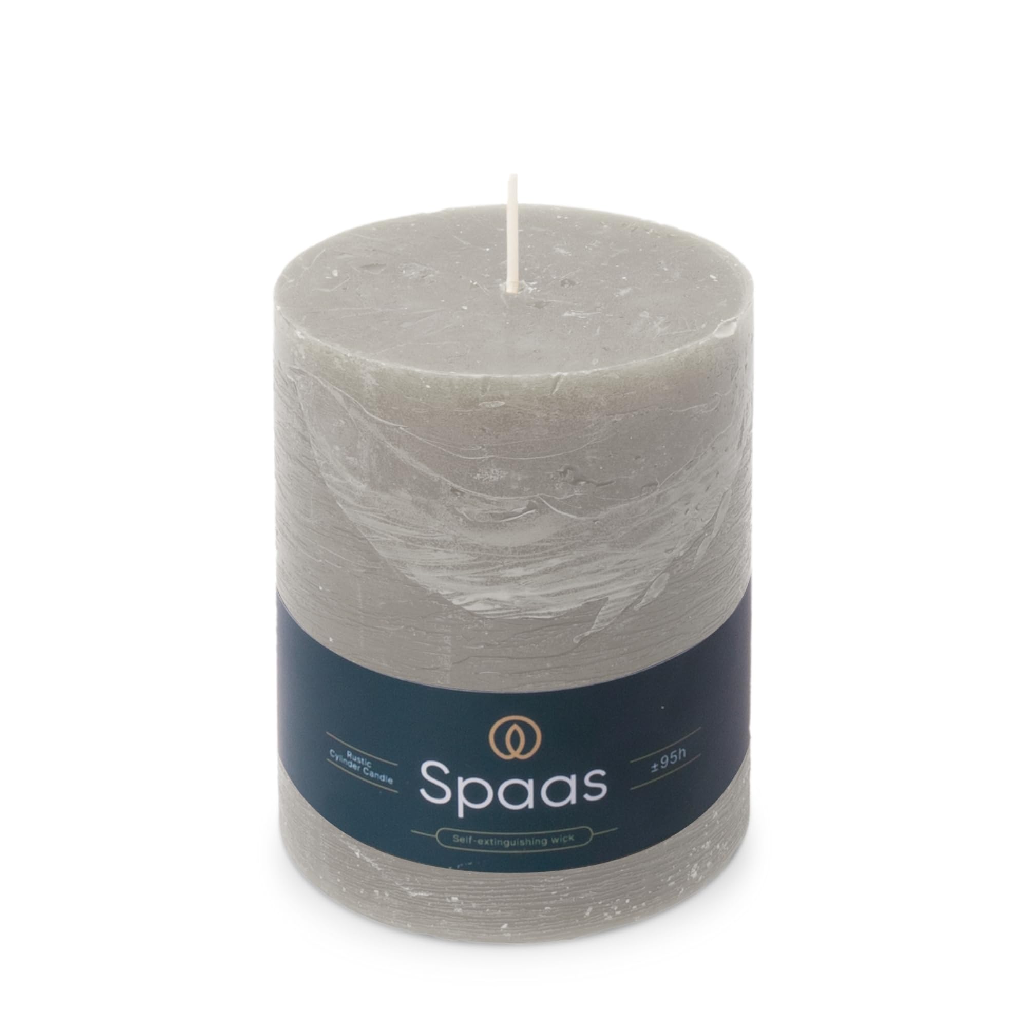 Spaas Rustic Pillar Candle 100/130 mm 95h, Light Grey