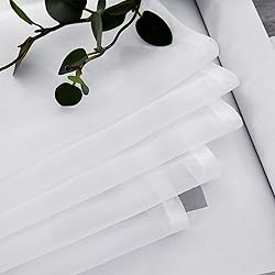 MIULEE Window Valance Half Sheer Curtains Rod