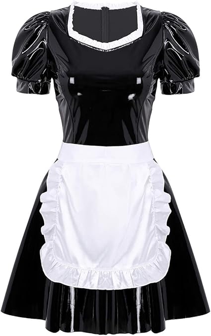 Robes Taille L Cosplay French Maid Mini Robe Soubrette Costume Satin Je Sais Robe Avec Vorbinder Vetements Accessoires