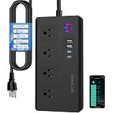 XENON Smart Plug Power Strip，Surge Protector with 4 Individually Controlled Smart Outlets, Voice Control,4 USBs (incl. 20W US