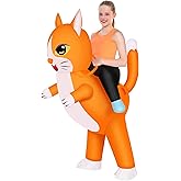 M MH ZONE Inflatable Cat Costume for Kids- Funny Ride on Cat Blow Up Suit for Halloween Party