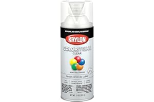 Krylon K05515007 COLORmaxx Acrylic Clear Finish for Indoor/Outdoor Use, Gloss Crystal Clear , 11 Ounce (Pack of 1)