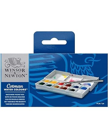 Winsor & Newton Sketcher Cotman Caja plástica de acuarela, 12 medio Godet