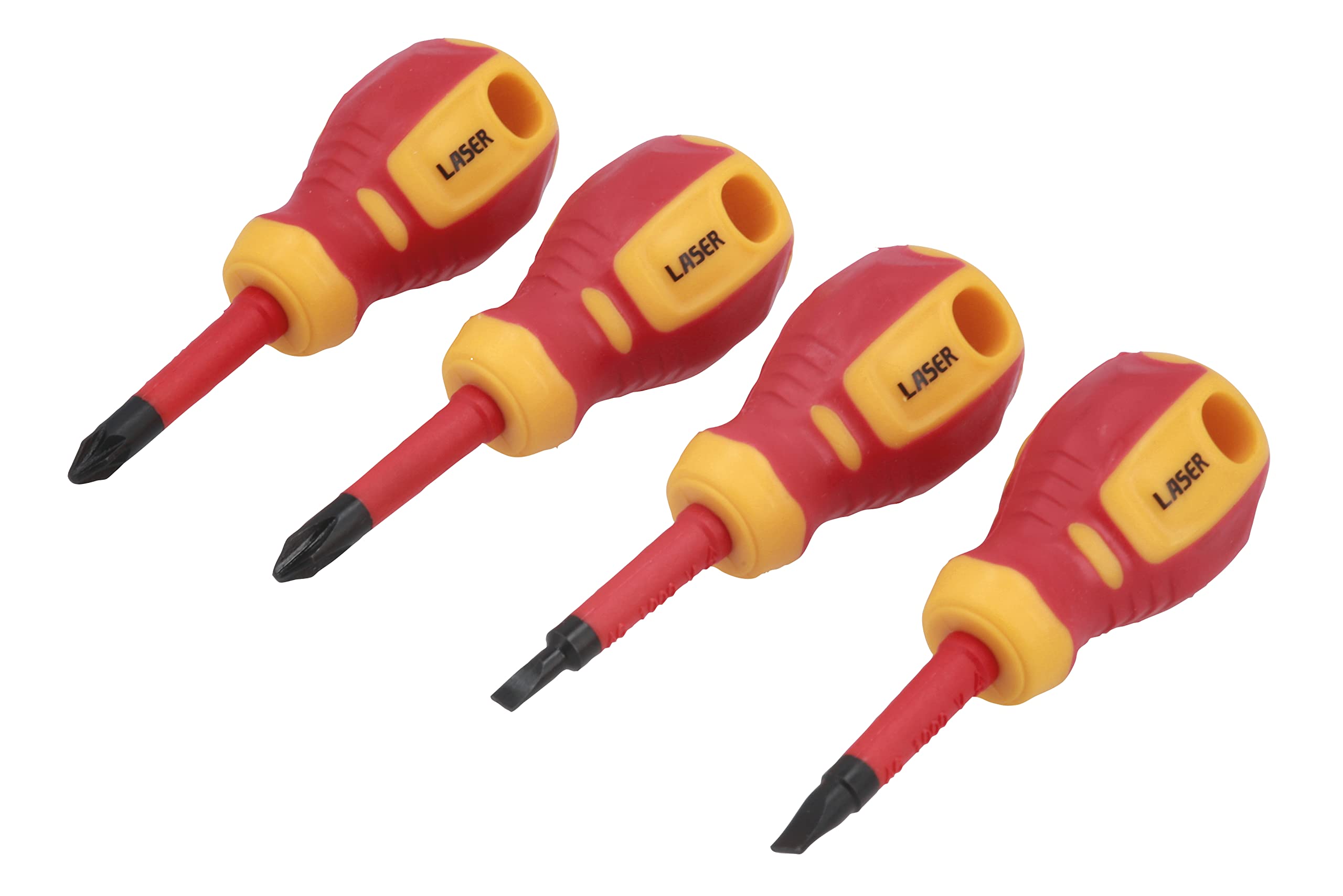 Laser 8491 Slim Stubby Insulated Screwdriver Set 4pc