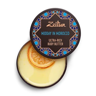 Zeitun Rich Body Butter - Midday In Morocco - Skin Firming, Lifting And Aromatherapy - With Shea Butter, Argan And Jojoba Oil, Orange And Mandarin Essential Oils, 6.7 oz