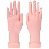 2 Pack Practice Hand for Acrylic Nails Soft Touch Mannequin Hand for Nails, Flexible and Bendable Fake Hand for Nails for Nail Art Beginners