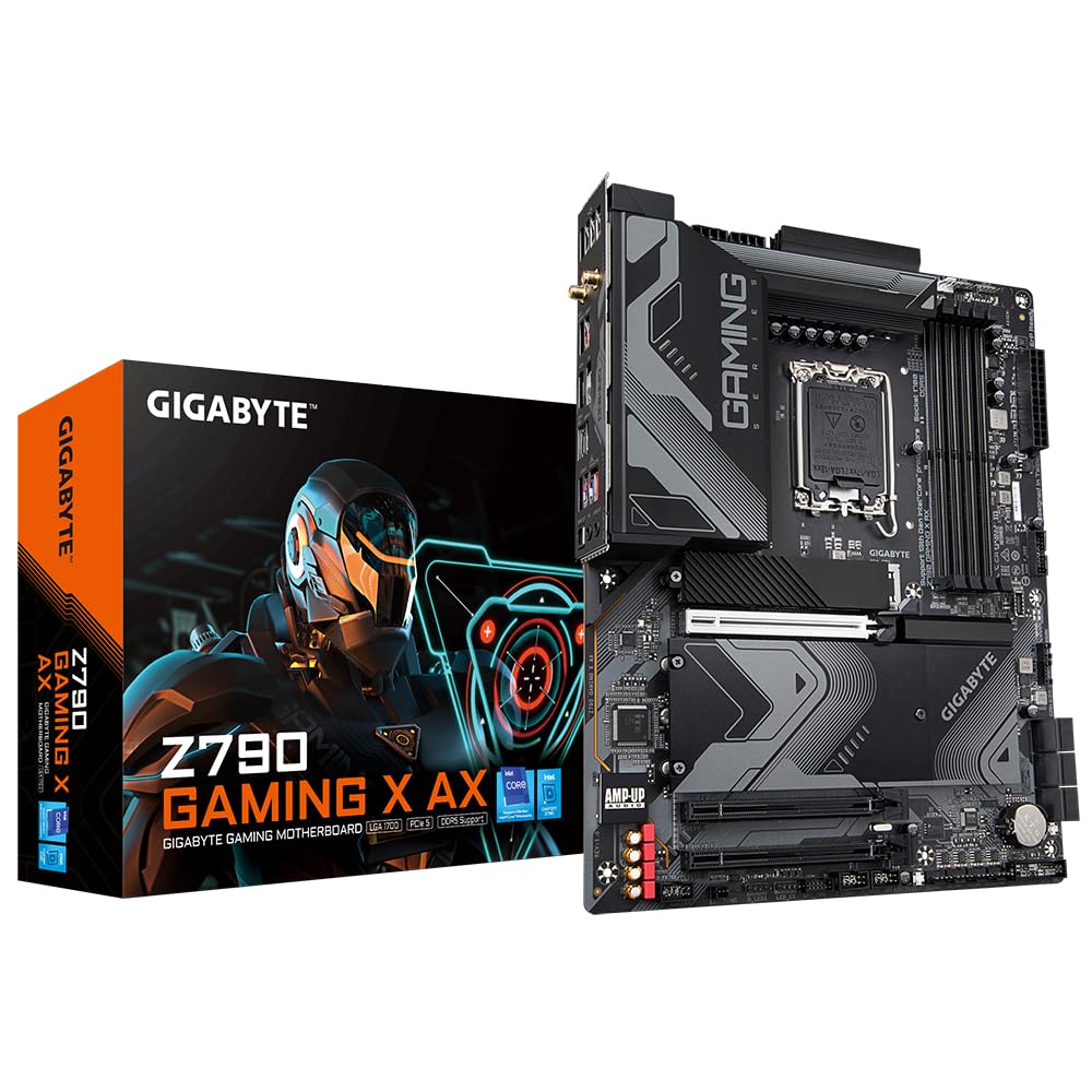 Gigabyte Z790 GAMING X AX Motherboard - Supports Intel Core 14th CPUs, 16*+1+2 Phases Digital VRM, up to 7600MHz DDR5, 4xPCIe 4.0 M.2, Wi-Fi 6E, 2.5GbE LAN, USB 3.2 Gen 2