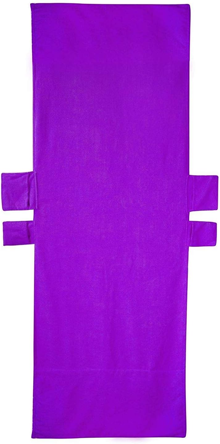Vinsani Sun Lounger Beach Towel Carry with Pockets Bag for Holiday Summer Garden - Purple