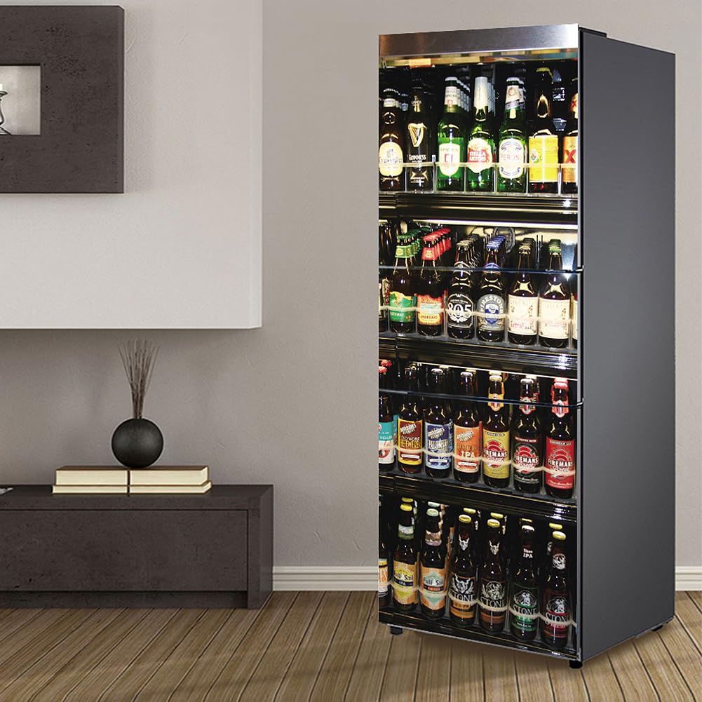 Targawerelax Refrigerator Stickers, Fridge Sticker, Full Door Cover, Fridge Covers, Wall Stickers for Kitchen Decal, Full of All Kinds of Beer