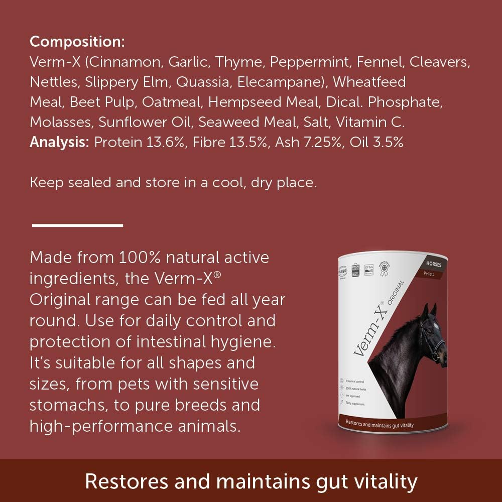 Verm-X All Natural Pellets for Horses and Ponies. Supports Intestinal Hygiene. Vet Approved. UFAS Assured. Restores and Maintains Gut Vitality. Wormwood Free Recipe - Image 3
