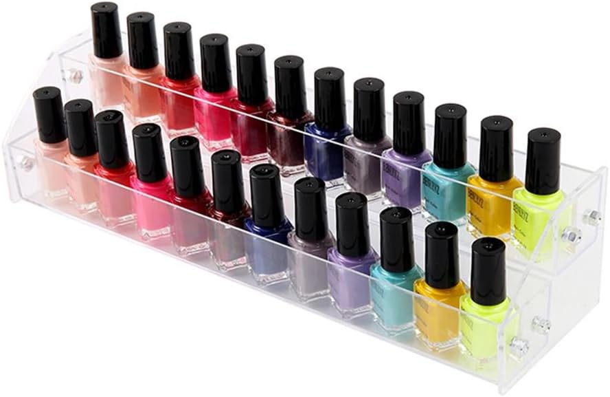 Transparent Small Display-cases, Clear Acrylic Display Stand Multi-step Organizer For Nail Polish, Lipstick, OR Cosmetic