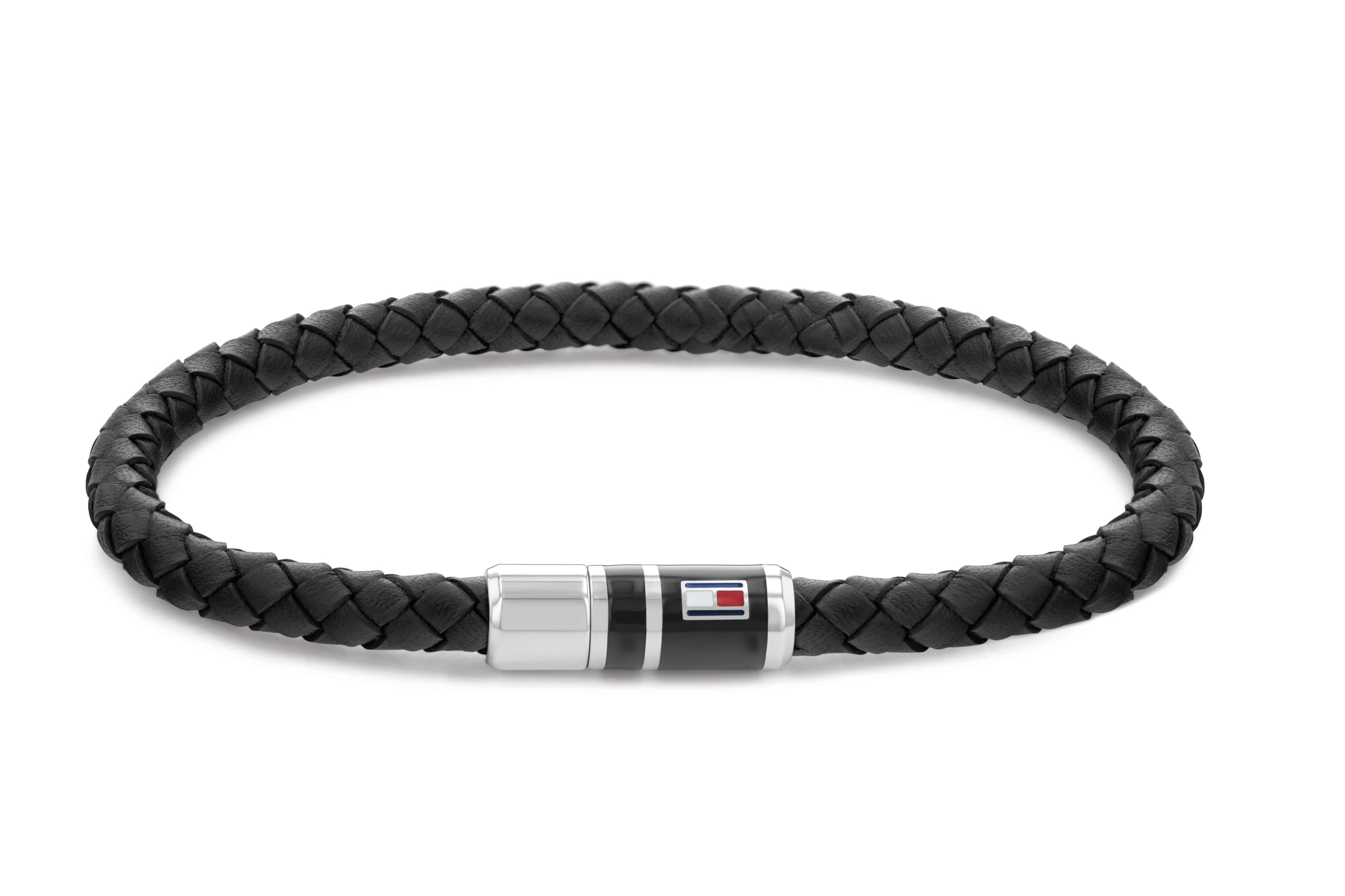 Tommy Hilfiger Jewelry Men's Braided Leather Bracelet Black - 2790293