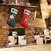 EasyAcc Christmas Stockings for Fireplace, 2 Pack 15.7'' Red Green Reindeer Santa Christmas Stocking Christmas Tree Decorations for Christmas Family Holiday Xmas Decor