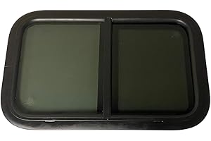 LANDCAMP Procamp 24" Width x 15" Height RV Window, Tiny House Horizontal Slider W/Screen & Interior Camper Window Clamp Ring for 1-1/2" Wall Thickness Included, Teardrop Replacement Trailer Window