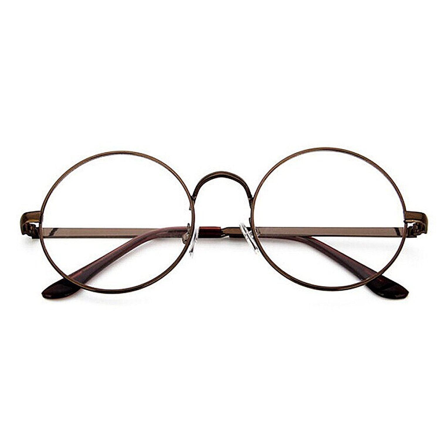 geeky metal frame clear glasses