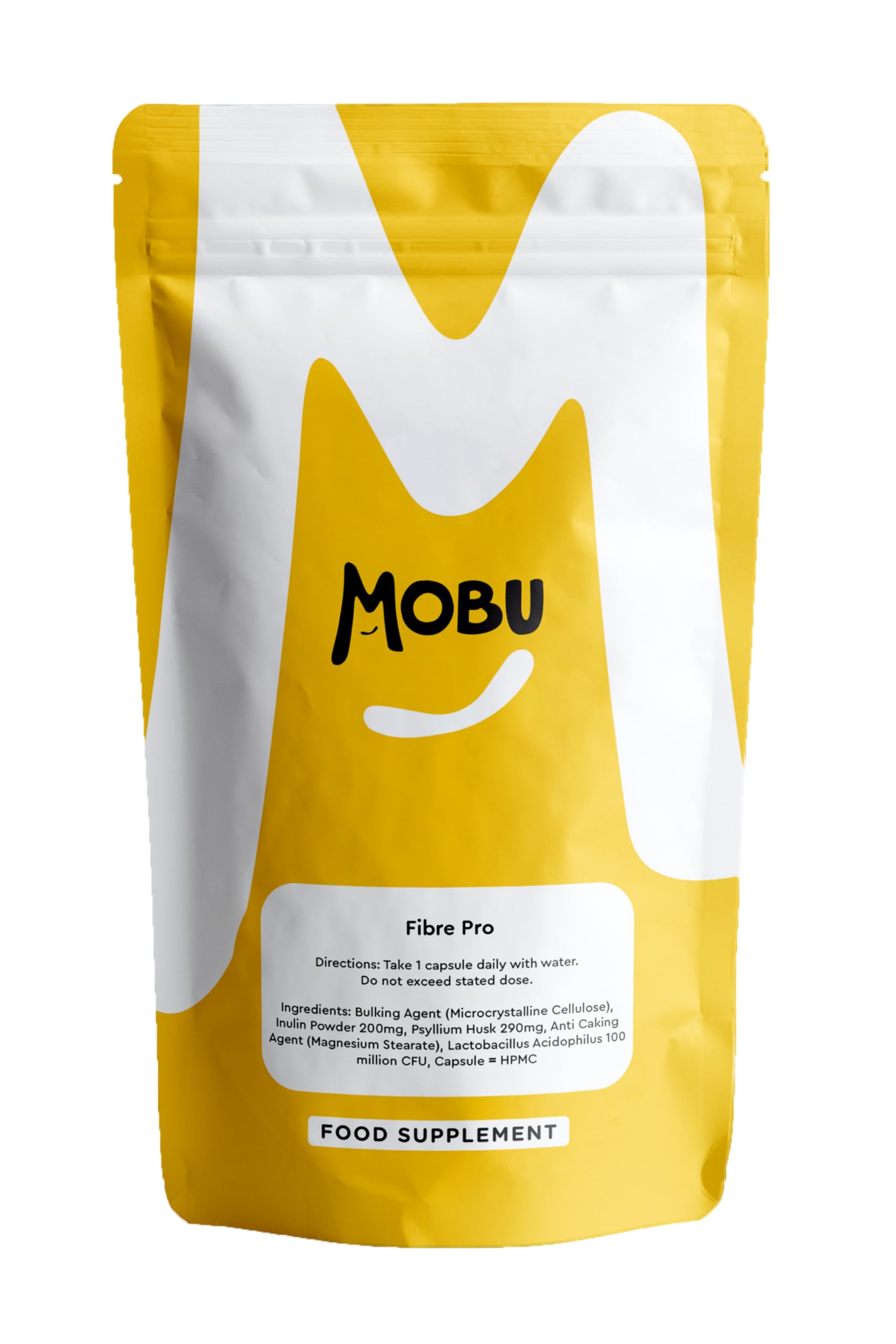 Fibre Supplement with Psyllium Husk, Inulin & Acidophilus – 60 Capsules – Gut Health & Digestion Support – MOBU Fibre Pro UK Made