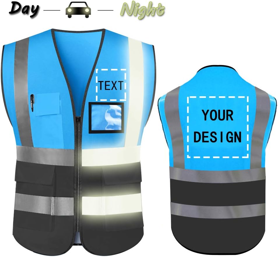 High Visibility Safety Vest with Reflective Strips Custom Your Logo Hi