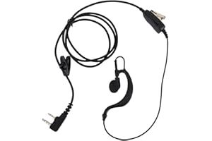 KEYBLU G Shape 2 Pin Walkie Talkie Earpiece Headset Compatible with Baofeng UV-5R Retevis H-777 RT21 RT22 Arcshell AR-5 Two Way Radio (1 Pack)