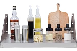 SWOTCATER Stainless Steel Shelf 12"x36" 260LB, Commercial Wall Mounted Floating Shelving for Home Kitchen, Restaurant