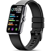 Sunorshop Health Fitness Tracker, Smart Watch with 24/7 Heart Rate and Blood Oxygen Monitor, Sleep Tracker with IP68 Waterproof, Activity Tracker Pedometer Step Counter for Women Men (Deep Black)