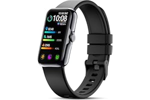 Sunorshop Health Fitness Tracker, Smart Watch with 24/7 Heart Rate and Blood Oxygen Monitor, Sleep Tracker with IP68 Waterproof, Activity Tracker Pedometer Step Counter for Women Men (Deep Black)