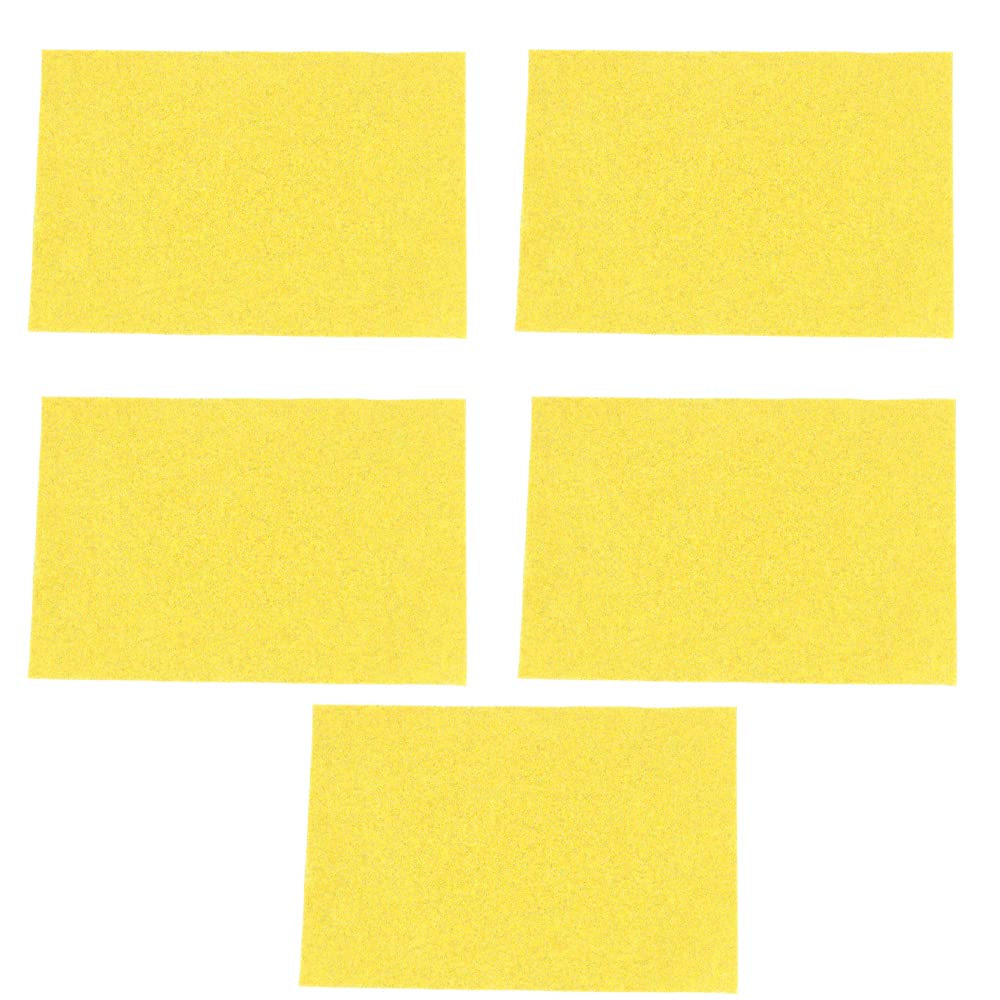 Tiardey (5pcs,20x30cm,Model Grass Mat,Model Railway Scenery Model Nylon Flocking Turf for Model Scenery - Yellow