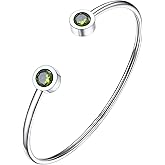 PROSTEEL Stainless Steel Birthstone Bracelet Jan - Dec Birthday,Jewelry for Women,2 Choices of Length, fit Wrist from 5.1''-7.6'' in Circumference, Come with Box