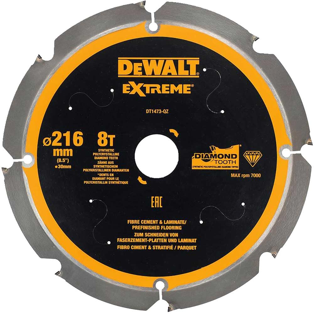 DEWALT DT1473-QZ DT1473 Circular Saege Blade PCD 216 x 30 mm 8Z, 6, Set of 6 Pieces