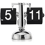 KABB DZ-3 Modern Digital Mechanical Retro Flip Dоwn Clock wіth Internal Gear Operated (Black)