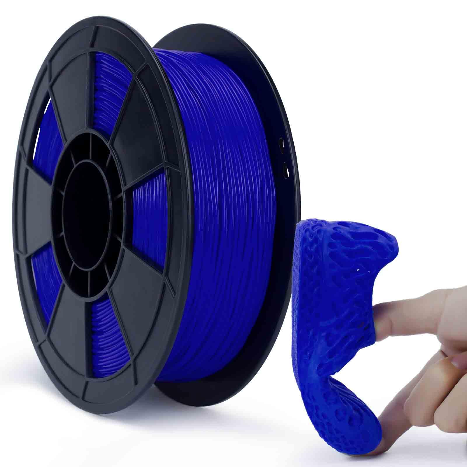 ZIRO 95A Flexible TPU Filament 1.75mm, 3D Printer Filament, Blue, 0.8KG Spool, Dimensional Accuracy +/- 0.05mm
