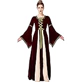 LANBETI Womens Medieval Dress Renaissance Cosplay Costume Retro Queen Lace up Long Dresses Victorian Gothic Gown