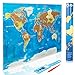 Scratch Off World Map Poster with Outlined US States - Durable Color World Map for Travelers - Scratch Maps Make Great Gifts for World Traveler - Visit Countries Map + Scratch Pen + Bag Tag by O.e-c