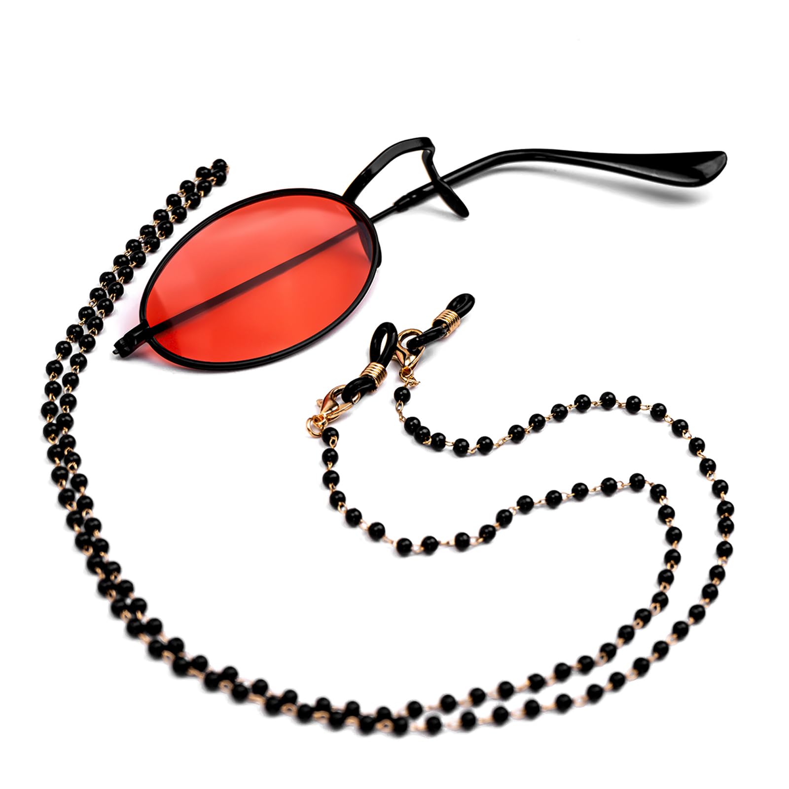 FVCENT 2 PCS Adults anime character red monocular glasses and eyeglass chains Outdoor Props costume Halloween Accessories