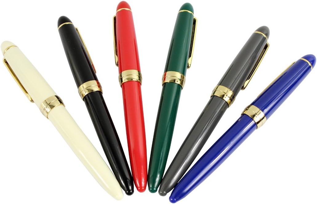 Gullor Jinhao 992 Plastic Fountain Pen Golden Clip, 6 Colors, 6PCS