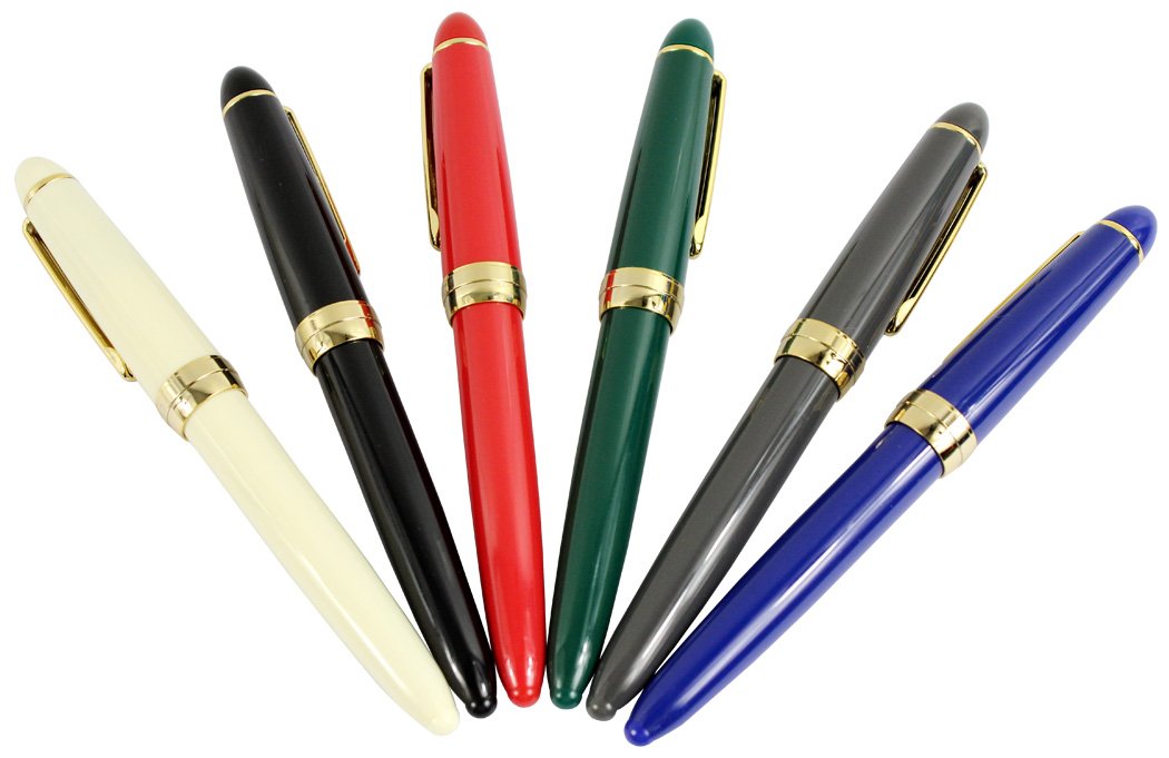Gullor Jinhao 992 Plastic Fountain Pen Golden Clip, 6 Colors, 6PCS