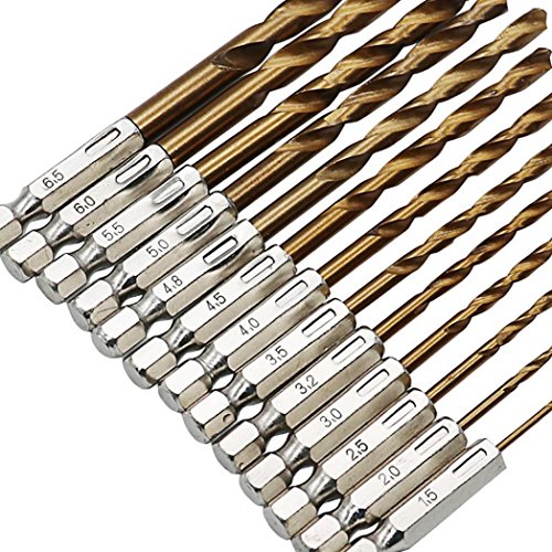 image for Tsmile 13Pcs Drill Bit Set High Speed Steel Quick Change Hex Shank Twi