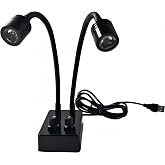 LUOYIILEA USB Dual Gooseneck Microscope Light for Repair Soldering PCB Lab | Flexible 360&deg; dual gooseneck arm,precision PCB soldering illuminator,Heavy-duty anti-slip base