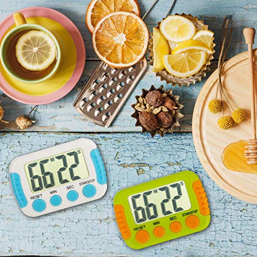 Classroom Or Meeting Timers for Kids and Teacher Digital Kitchen Timer, Count-Up & Count Down for Cooking Baking Sports Games Office Study (1 White 1 Green)