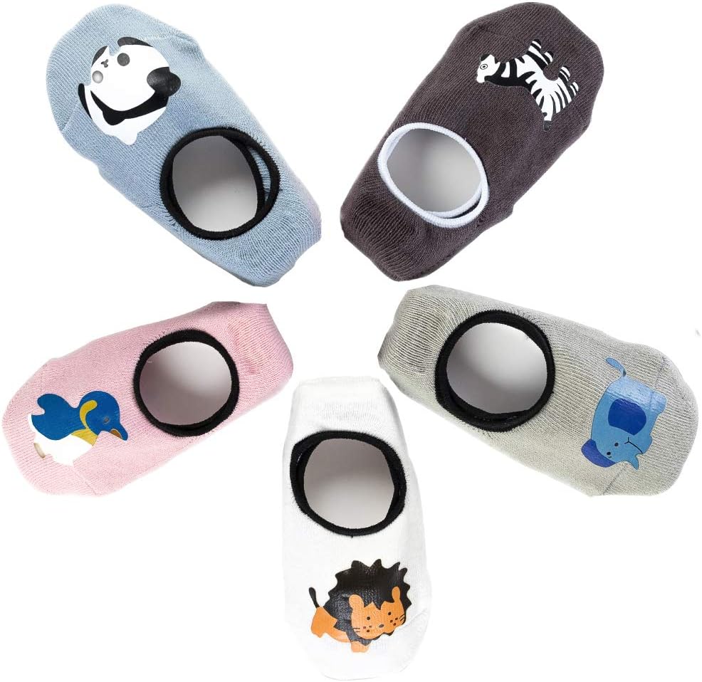 5 Pairs Baby Socks Non Skid Toddler Anti skid Cute Cartoon Floor for Boys or Girls