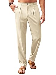 Runcati Mens Casual Pants Elastic Waist Lightweight